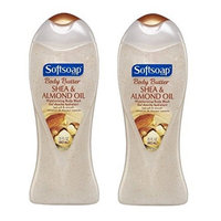 Softsoap Body Butter Shea & Almond Oil Moisturizing Body Wash, 2 pack of 15 oz bottles