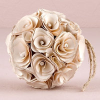 Medium Floral Pomander Ball in White