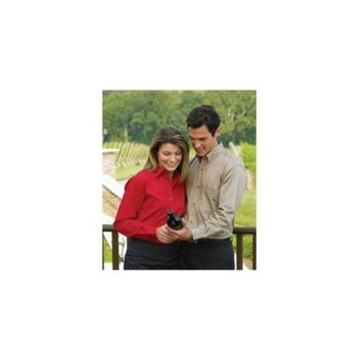 Whispering Pines Sportwear 626 Mens Long Sleeve Non Stick Surface Soil Release Woven Shirt, White, 3XL