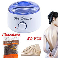 iMeshbean Professional Portable 0.5L Electric Hair Removal Hot Wax Warmer with 300g Hard Wax Beans (with Chocolate Wax Beans)