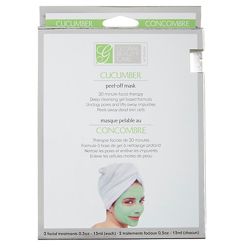 Facial Masks 2 Ct Peel-Off Cucumber Boxed Facial Therapy, Case of 24