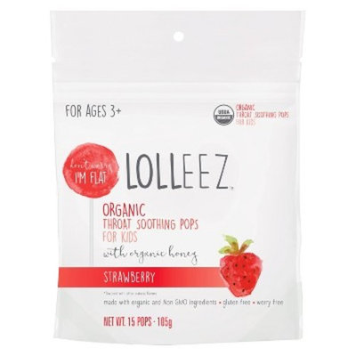 Lolleez Children's Organic Throat Soothing Pop - Strawberry - 15ct