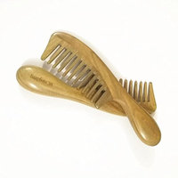 MARIAHANAN 1-26A Thick Handle Green sandalwood Comb Hair Health Care Massage Makeup Brushes Professional Brush Wooden Comb