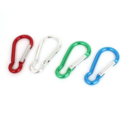 Traveling Camping Hiking Clip Hook D-Ring Keychain Carabiner 4Pcs Multicolor