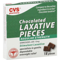 CVS Health Chocolate Laxative Pills Regular Strength, 18CT