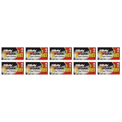 Gillette 7 O'Clock Black Super Platinum Double Edge Blades, 7 ct. (Pack of 10)