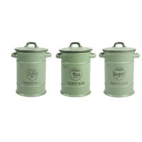 Pride of Place Tea Coffee and Sugar Storage Jars Green by T AND G