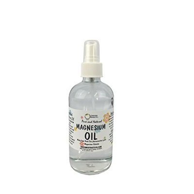 Magnesium Oil Spray - Transdermal Magnesium - Pure and Natural - Made From Magnesium Chloride Hexahydrate Pharmaceutical Grade - Packaged in a Spray Glass Bottle 8 oz.