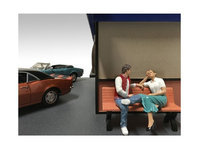 American Diorama 23925-23926 Sitting Figures Adam & Kristan 2 Piece Set for 1-24 Scale Models