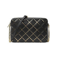MICHAEL Michael Kors Jet Set Travel Large East West Crossbody BLACK/GOLD 32H6GTVC3U-001