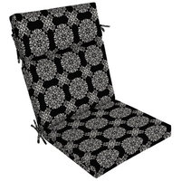Arden Companies Better Homes and Gardens Outdoor Patio Dining Chair Cushion, Black Tulip Medallion