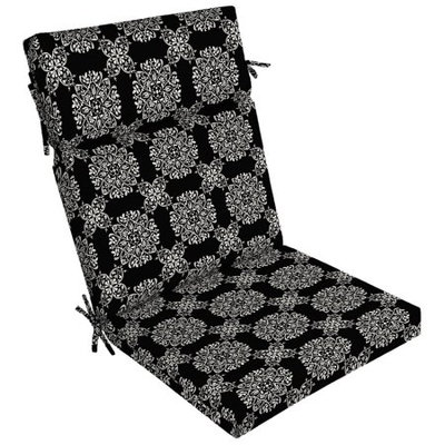 Arden Companies Better Homes and Gardens Outdoor Patio Dining Chair Cushion, Black Tulip Medallion