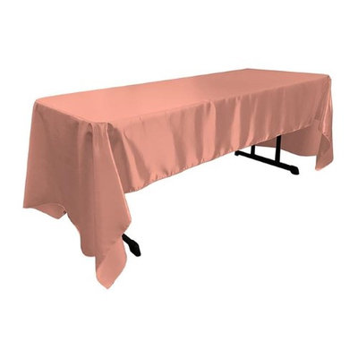 LA Linen TCbridal60X126-SilverB41 Bridal Satin Rectangular Tablecloth Silver - 60 x 126 in.
