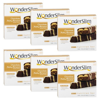 WonderSlim High Protein Meal Replacement Bar - High Fiber, Kosher, Chocolate Nutty Almond - 6 Box Value-Pack (Save 10%)