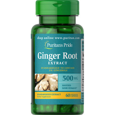Puritan's Pride Ginger Root Standardized Extract 500mg-60 Capsules
