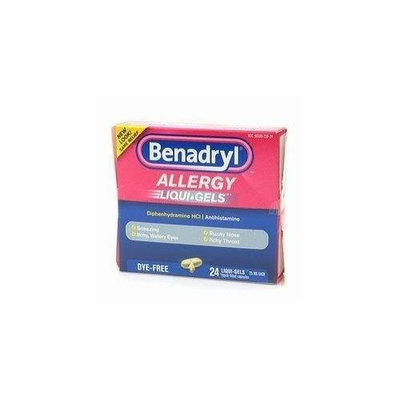 Benadryl Dye-Free Allergy Relief LiquiGels -- 24 Liquid Gel Capsules - Buy Packs and SAVE (Pack of 4)