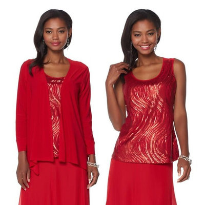 Antthony Retro Holiday Jacket Embellished Top Set 558-818