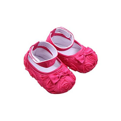 SODIAL(R) Baby Girl Comfortable AntiSlip Princess Toddler Shoes (6-12 month, rose red)