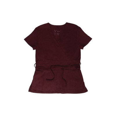 Vestex® Signature Stretch Women's Mock Wrap Solid Scrub Top X-Large Wine