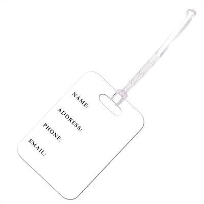KuzmarK Luggage Travel Bag Tag - Birds Pink Painting