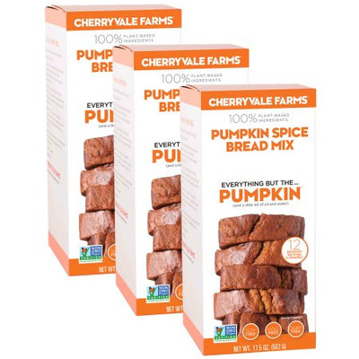 Cherryvale Farms, Pumpkin Spice Bread Baking Mix, Everything But The Pumpkin, Vegan, Dairy-Free, Non-GMO, 17.5 oz (pack of 3)