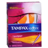 Tampax Radiant Plastic Unscented Tampons 16 CT (PACK OF 2)