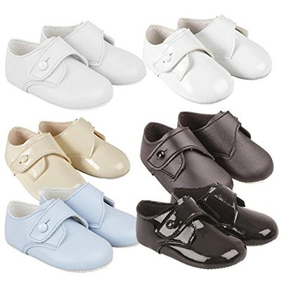 BNIB Made in England baby boys Baypod first pram shoes in blue FREE UK POSTAGE