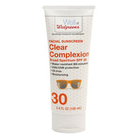 Walgreens Clear Sunscreen Lotion Face SPF 30 3.4 oz.(pack of 4)