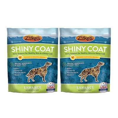 Zukes Zuke's Enhance Shiny Coat Functional Chew for Dogs, Chicken & Chickpea - 5oz (2 Pack)
