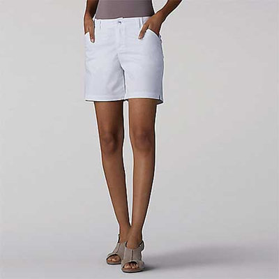Women's Lee Tailored Chino Short, Size: 16 Avg/Reg, White