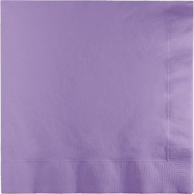 CPC B1313L Lavender Disposable 2-Ply 1 by 4 Fold Lunch Party Napkins, Case of 600 - 12 Case of 50