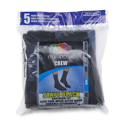 Fruit of the Loom Men's 5-Pairs Crew Socks