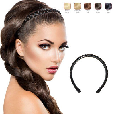Buy 2 Hollywood Hair braided Alice Band get 1 Free - Dark Brown (Pack of 3)