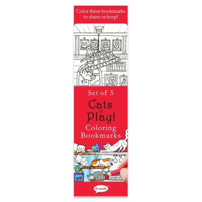 Cats at Play Coloring Bookmarks - Set of 5