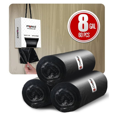 Trash bags 8 galllon,medium garbage bags trash can liners for office supplies fit home kitchen 6 gallon trash can black