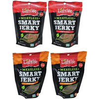 Lightlife Meatless Smart Jerky Pack of 4 Original and Teriyaki Veggie Protein Plant Based Vegan Jerky
