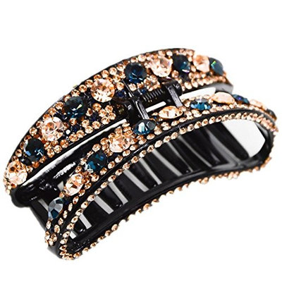 MARIAHANAN Large Rhinestone Moon Shape Elastic Hair Crab Clamp Resin Hair Claws Clips For Women Girls Hair Accessories Tiara