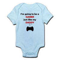 CafePress - Gamer Like My Daddy Body Suit - Baby Light Bodysuit