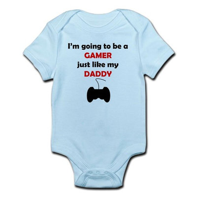 CafePress - Gamer Like My Daddy Body Suit - Baby Light Bodysuit