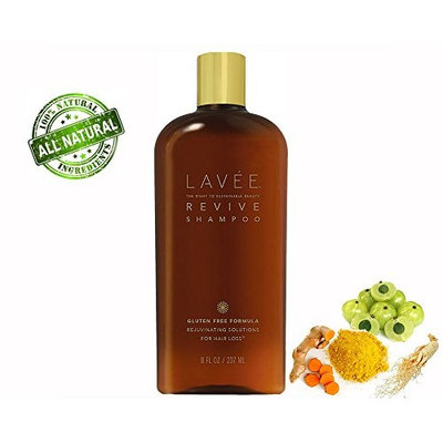 Lavée Organic Revive Rejuvinating Shampoo (32 oz) - Anti Hair Loss - Features organic complex of Ginseng, Tumeric, Amla Berry - Promote Hair Growth - Gluten Free, Sulfate Free, Paraben Free and Vegan