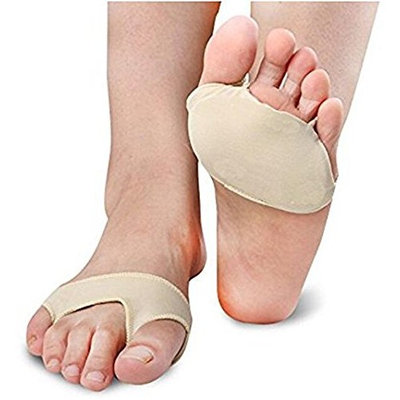 1Pair Half Toe Sleeve Foot Pads Forefoot Pads Cushions Insoles Inserts Orthotics for Foot Pain Relief Beige