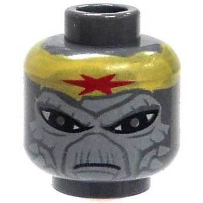 Gray Alien Head with Yellow Headband & Red Star Loose Head Star Wars