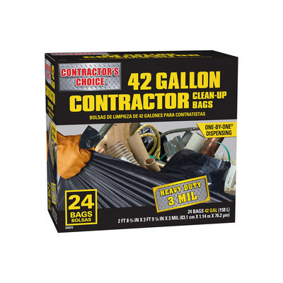 Contractor's Choice 24-Count 42-Gallon Outdoor Trash Bags LW42WC024B