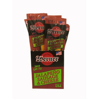 Werner Gourmer Meat Snacks Werner 1.5 oz. Jalapeno Sausage & Cheese 12 count caddy