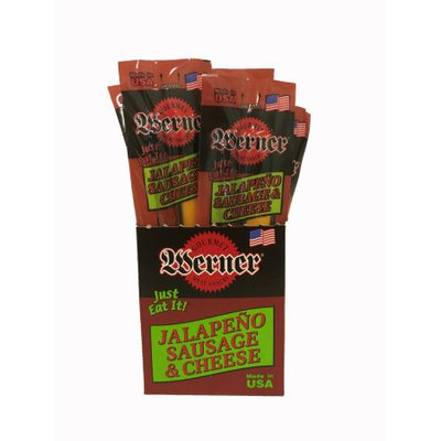 Werner Gourmer Meat Snacks Werner 1.5 oz. Jalapeno Sausage & Cheese 12 count caddy