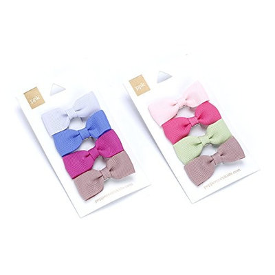 Girls Little Bow Hair Clip 4-pc Set - Pink & Purple - Multi Mix