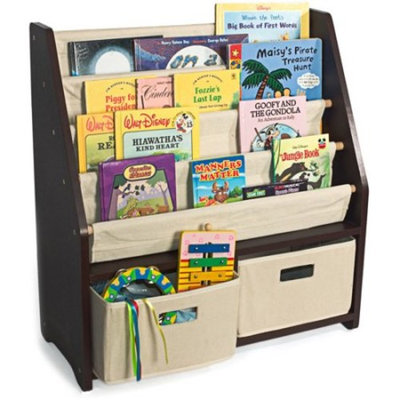 WonkaWoo Children's Deluxe Sling Bookshelf - Walnut