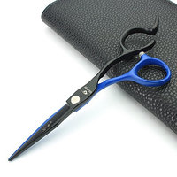 5.5 inch black blue professional hairdressing scissors Japan 440C senior hair scissors
