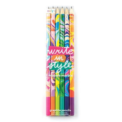 OOLY 128-135 Write In Style Graphite Pencil - Modern Marble Set of 6 - Pack of 12