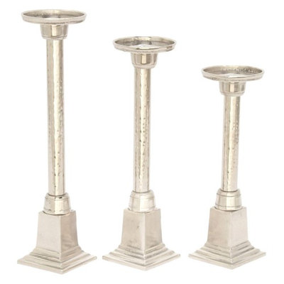 DecMode 18-in. Aluminum Candle Holder - Set of 3